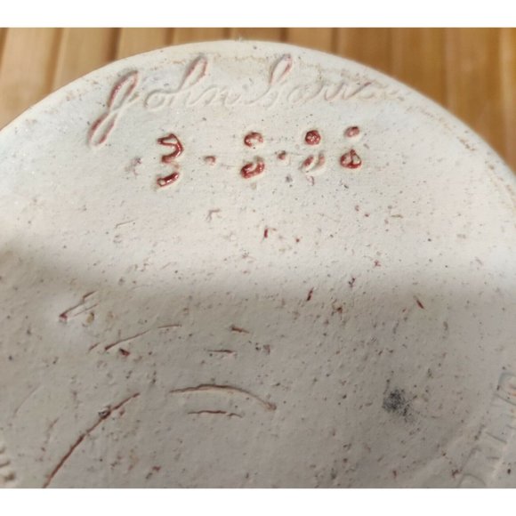 John Garro Studio Art Pottery Pink Red Drip Glaze Apple Baker Signed Old Fort NC - Picture 7 of 11